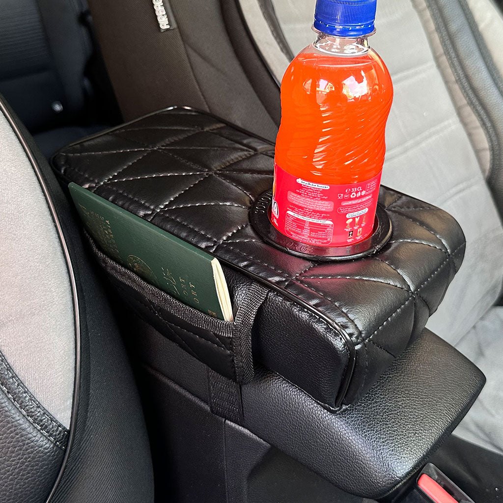 Coussin d’accoudoir de voiture avec porte-gobelet V2 – وسادة منظم الأغراض في السيارة