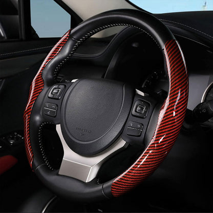 Couvre volant de voiture en fibre de carbone de haute qualité – غطاء عجلة القيادة