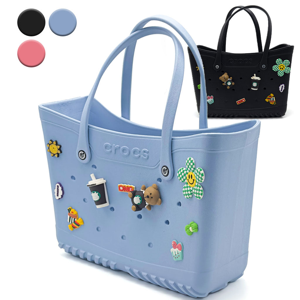 Crocs Sac fourre-tout de plage pour femmes imperméable – حقيبة نسائية للنزهات تنزوت