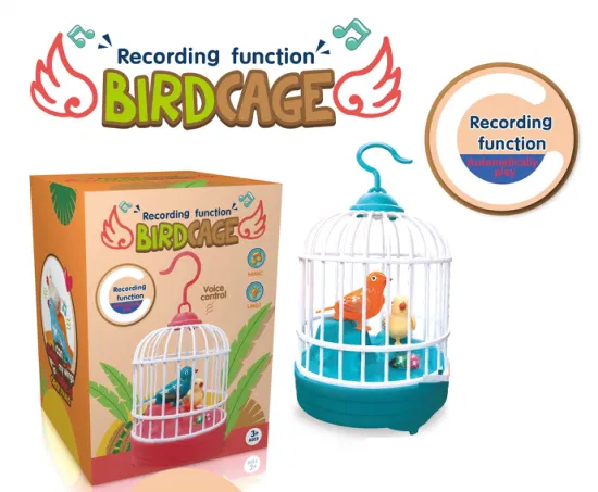 Cage à oiseaux Jouet éducatif d'enregistrement vocal avec de la musique et de la lumière - لعبة قفص عصافير لطيفة تعليمية للتسجيل صوتي مع الموسيقى والضوء