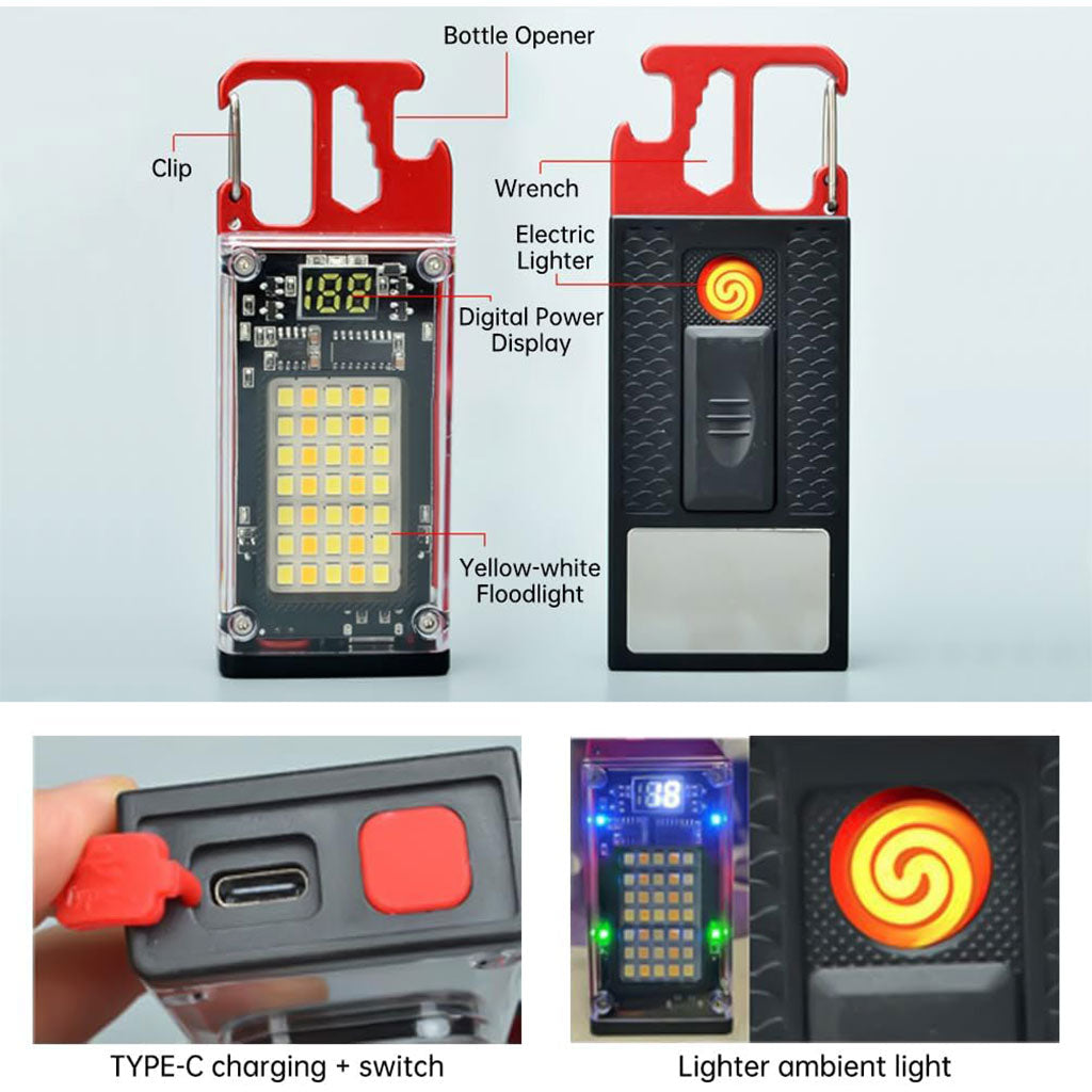 Lampe de poche COB 1000 lumens multifonction avec 6 modes d’éclairage – مصباح متعدد الوظائف