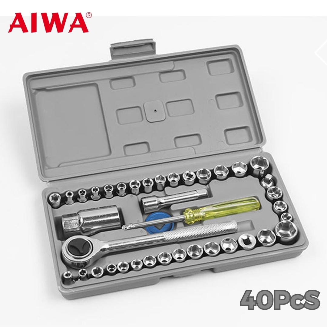 Caisse De 40 Clés À Douilles Mixtes 1/4″ Et 3/8″ Aiwa تنزوت