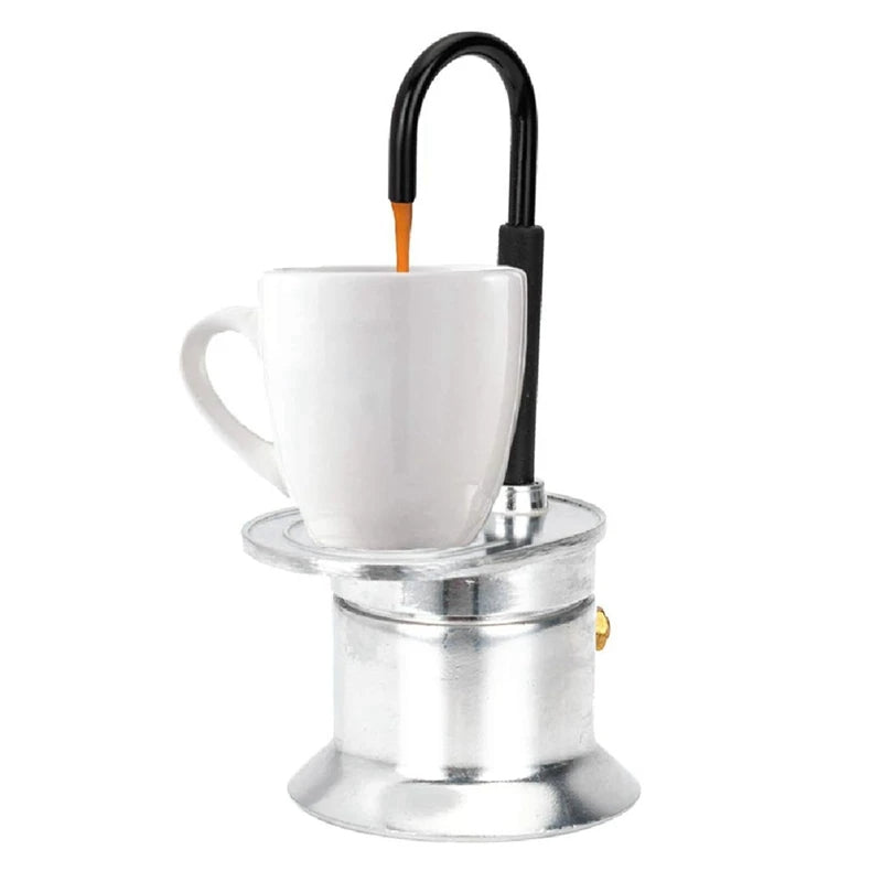 Cafetière Italienne Moka à Tube en Alliage d'Aluminium 50ml - ماكينة صنع قهوة الموكا الإيطالية بأنبوب من سبائك الألومنيوم