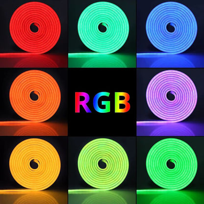 Bande LED Néon Flexible RGB 5m avec Bluetooth et USB – شريط إضاءة نيون مرن بطول 5 أمتار مع بلوتوث