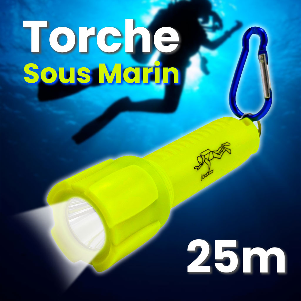 Lampe Torche Sous-Marine Étanche jusqu’à 25 mètres – مصباح تحت السباحة تحت الماء تنزوت