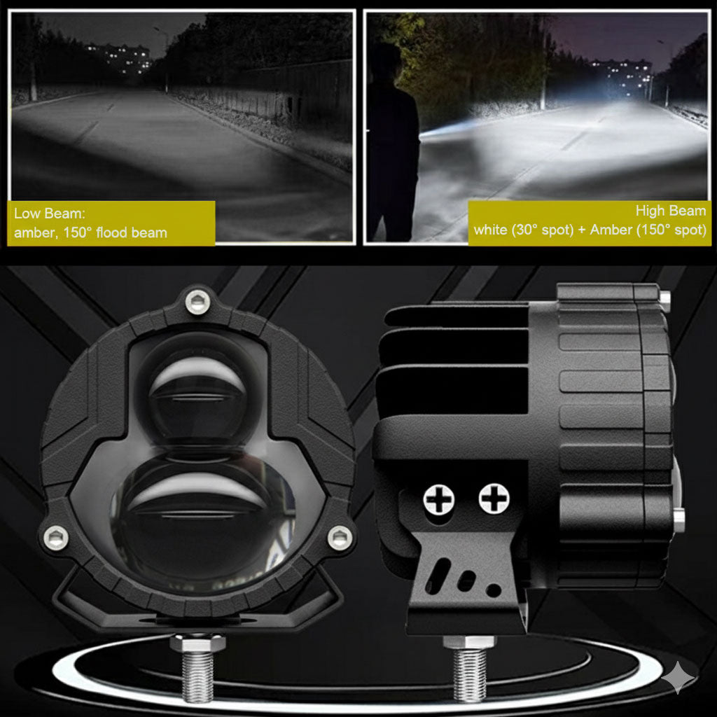 Paire de Phares Additionnels LED pour Moto – Projecteurs Anti-Brouillard 2Pcs – مصابيح دراجة نارية