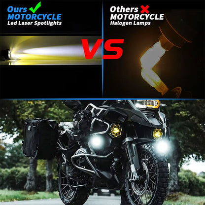 Paire de Phares Additionnels LED pour Moto – Projecteurs Anti-Brouillard 2Pcs – مصابيح دراجة نارية