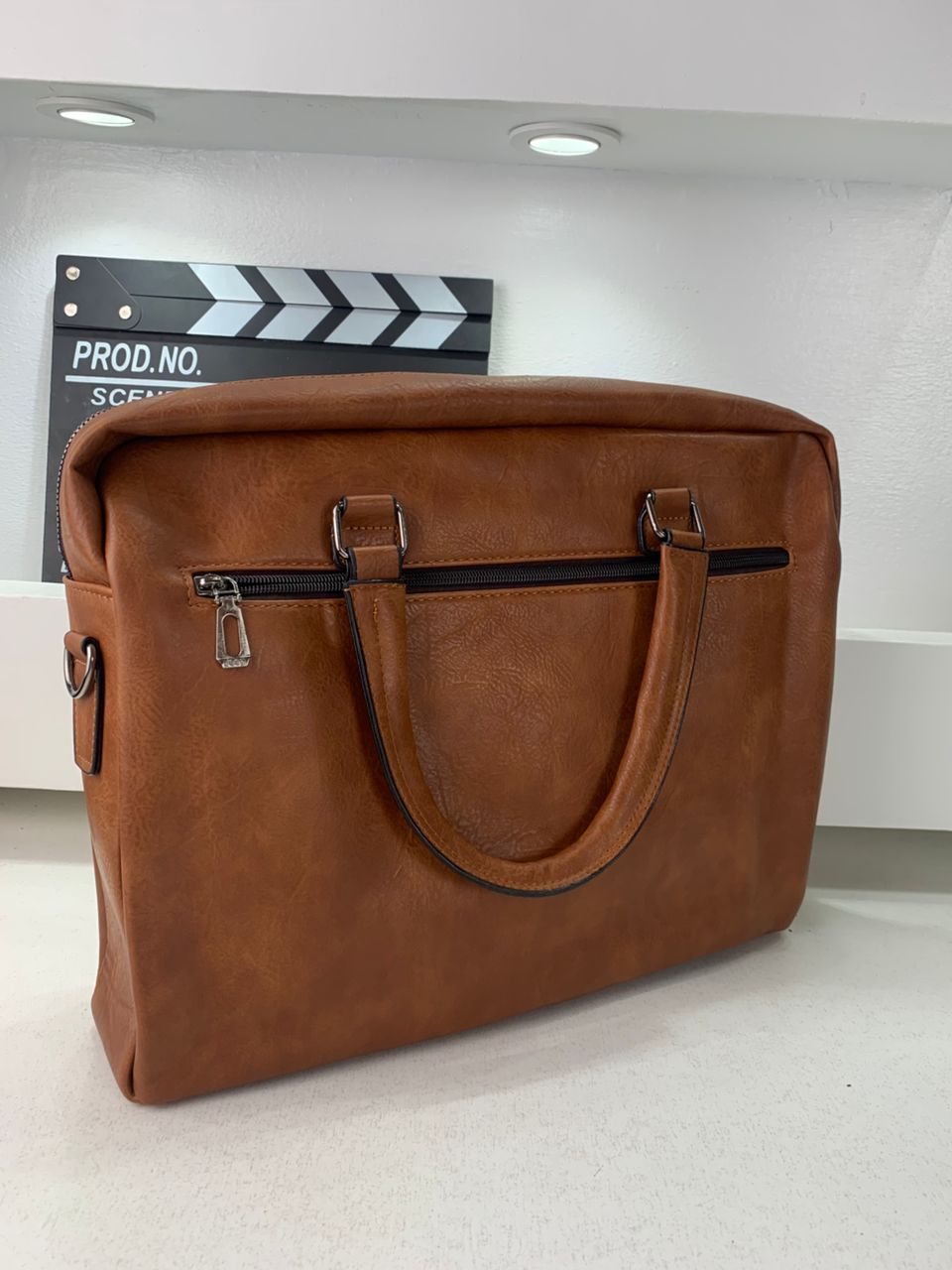 Cartable Homme en Simili Cuir Design Élégant Jeep Marron – حقيبة جلدية لون بني