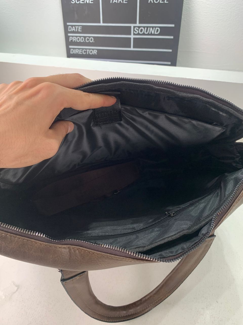 Cartable Homme en Simili Cuir Design Élégant Jeep Marron Foncé – حقيبة جلدية لون بني داكن