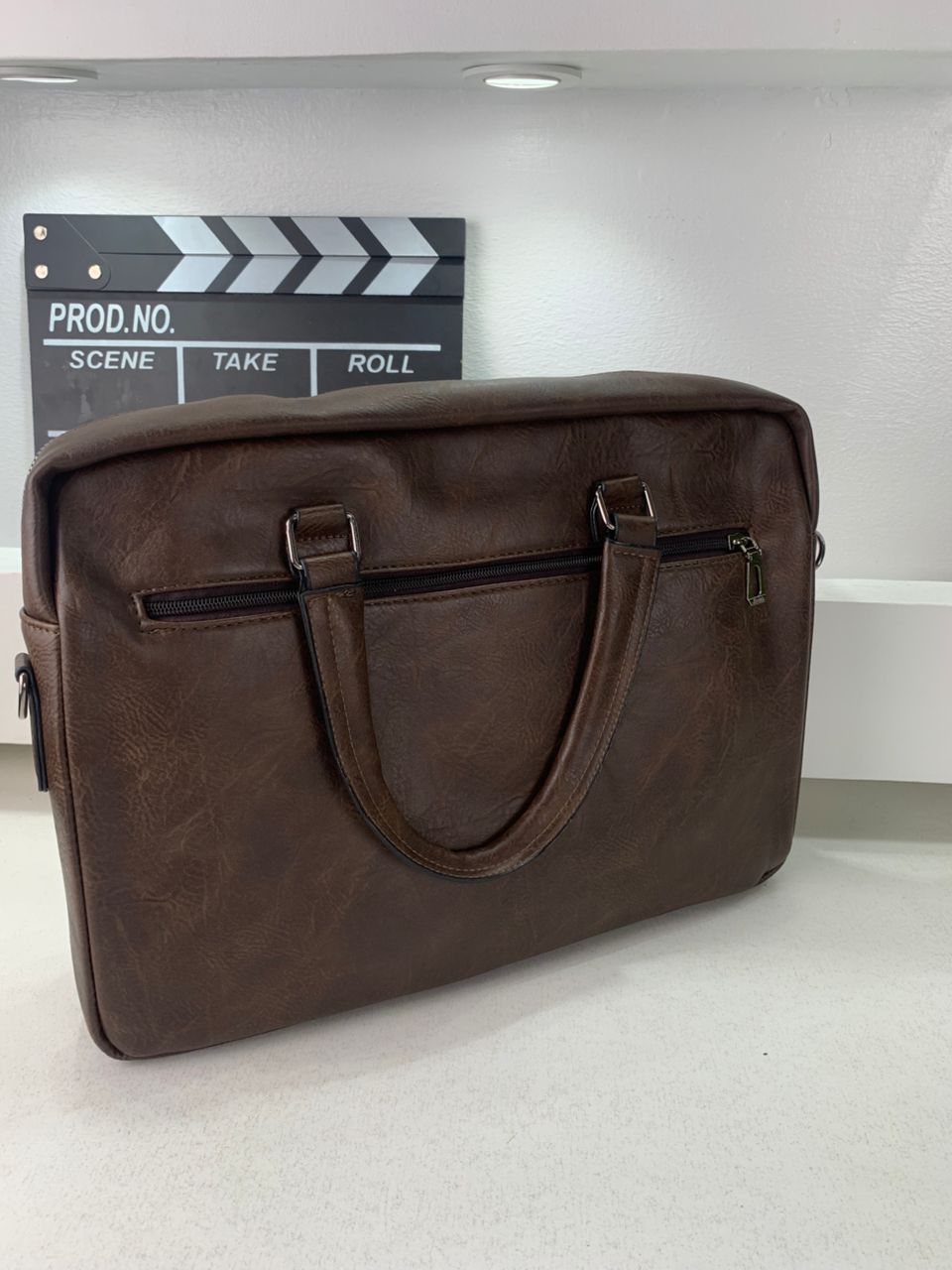 Cartable Homme en Simili Cuir Design Élégant Jeep Marron Foncé – حقيبة جلدية لون بني داكن