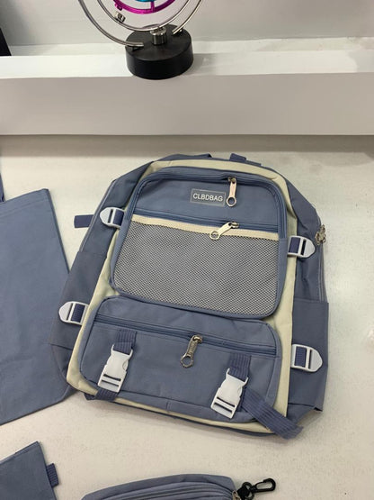 Ensemble de sacs d’école Kawai pour adolescents 4Pcs CLBD V3 Bleu – محفظة 4 قطع كاواي أزرق