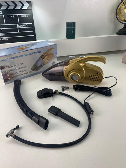 Aspirateur Portable 4 en 1 pour Voiture avec Gonfleur de Pneu Numérique – مكنسة كهربائية وجهاز نفخ العجلات