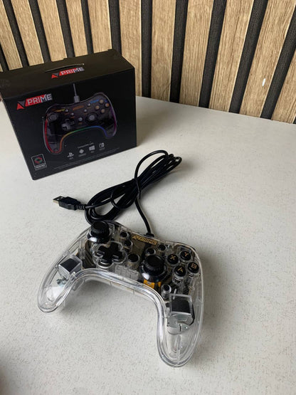 Manette de Jeu Filaire avec Éclairage Néon RGB PG-002W