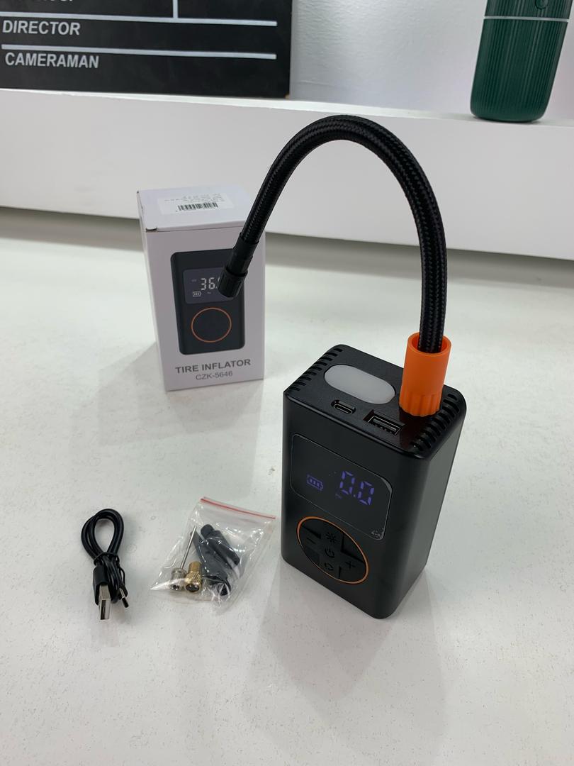 Compresseur d’air pour pneus de voiture avec manomètre numérique – جهاز ضغط الهواء