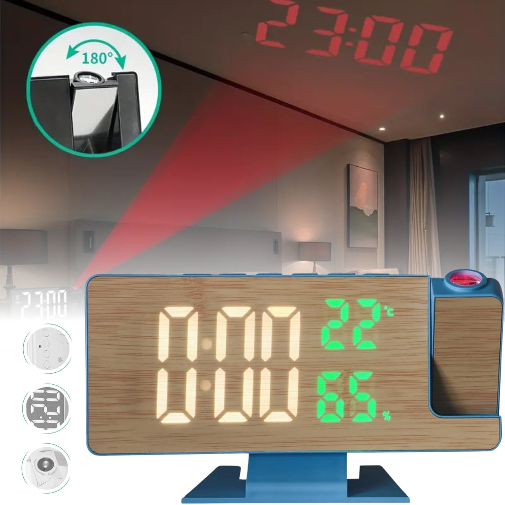 Horloge Numérique avec Projecteur LED – ساعة رقمية مع جهاز عرض تنزوت