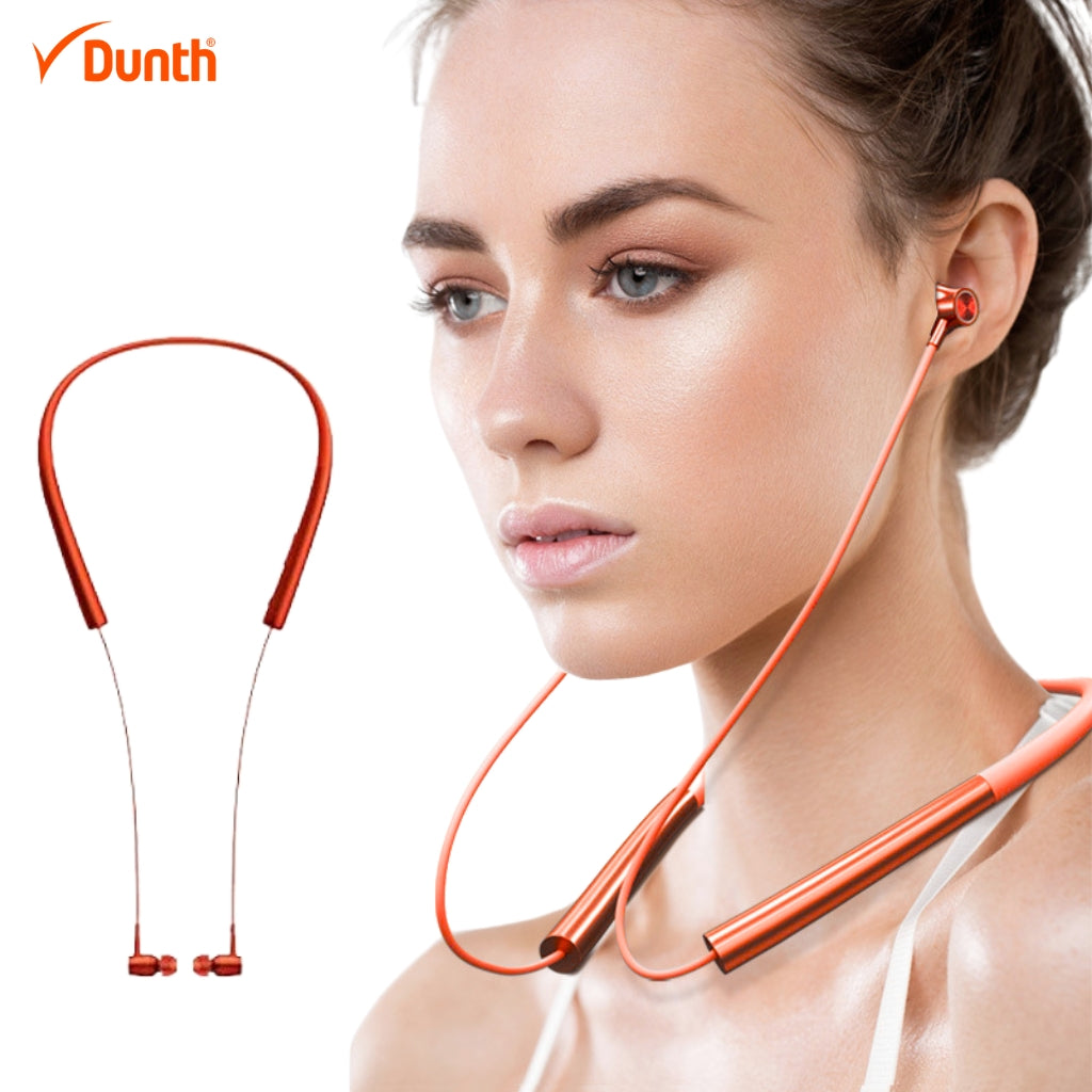 Écouteurs intra-auriculaires avec bluetooth, tour de cou sans fil étanche, couleur orange DUNTH DU-B282