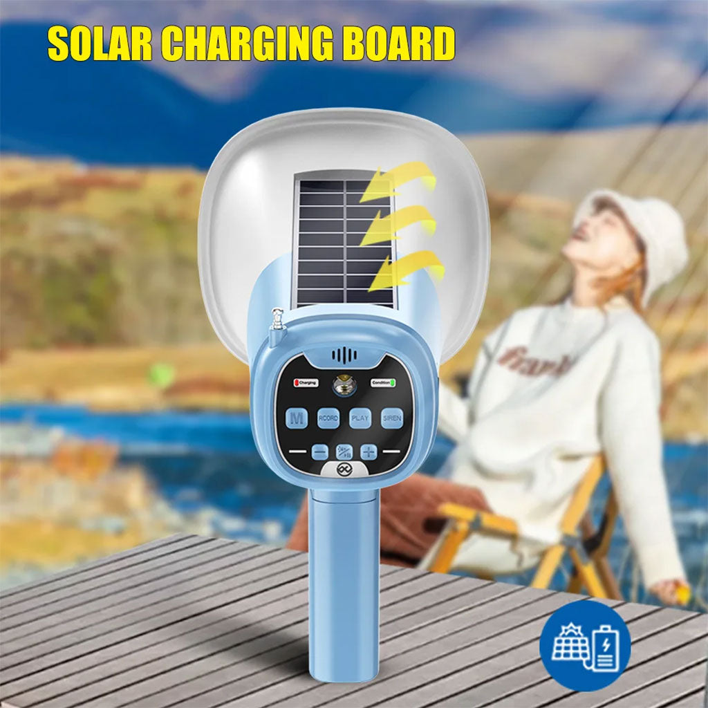 Mégaphone solaire portable pour Enregistrement en Extérieur avec Bluetooth V5.3 – مكبر صوت ومسجل بلوتوث