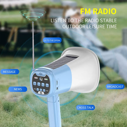 Mégaphone solaire portable pour Enregistrement en Extérieur avec Bluetooth V5.3 – مكبر صوت ومسجل بلوتوث