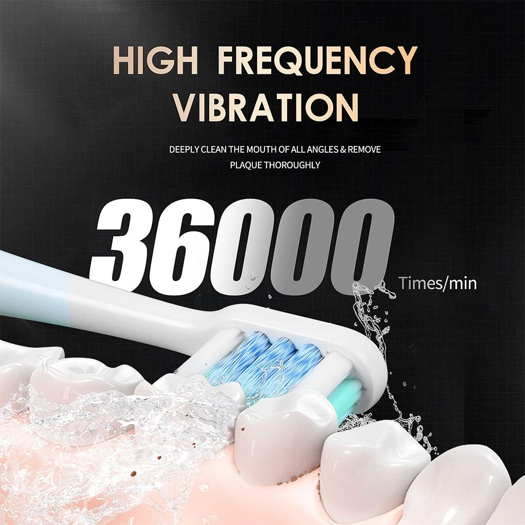 Brosse à dents électrique sonique 6 modes réglables avec 4 têtes – فرشاة أسنان