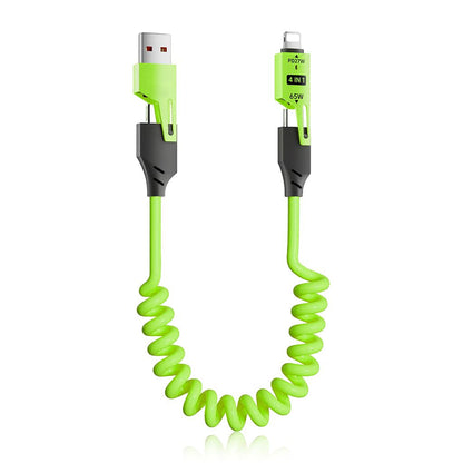 Câble USB 4en1 à Ressort Fast Charge 65 W – كابل شحن سريع