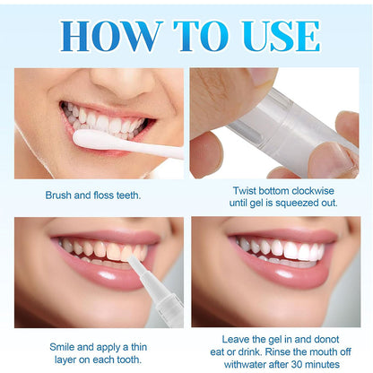 Stylo blanchissant pour les dents en 2 parties avec applicateur doux