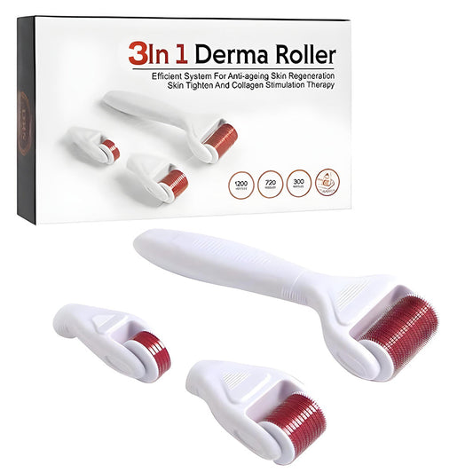 Rouleau Derma 3 en 1 Aiguilles en alliage inoxydable Avec 3 têtes تنزوت