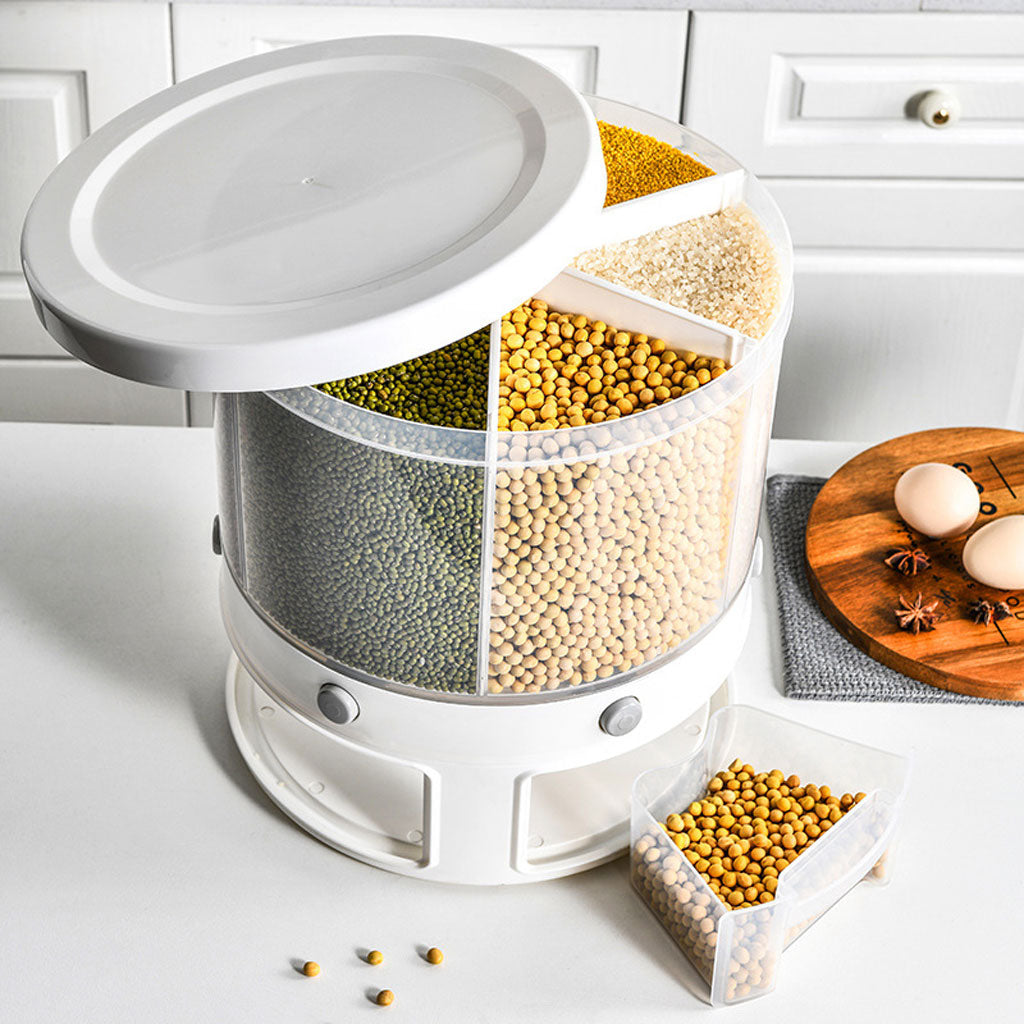 Distributeur de nourriture e récipient de stockage de céréales rotatif – حامل حبوب قابل للدوران