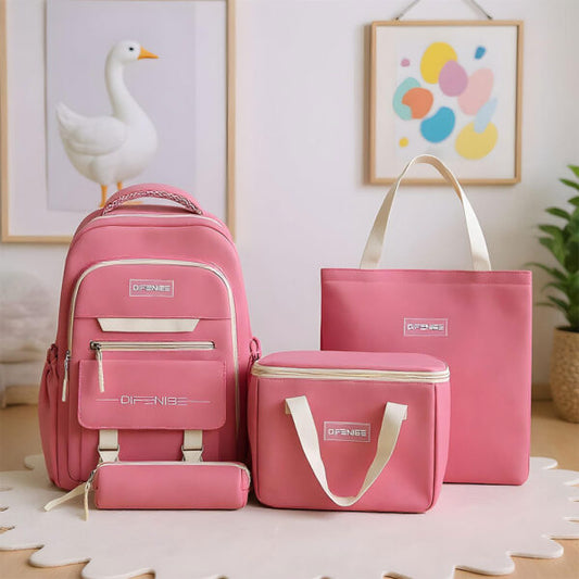 Ensemble de sac à dos kawaii 4Pcs avec porte manger isotherme rose – طقم محفظة مع حقيبة حفظ الطعام تنزوت