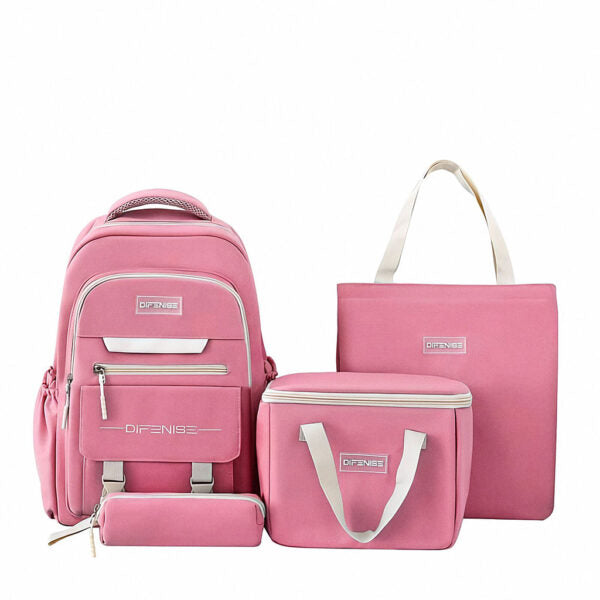 Ensemble de sac à dos kawaii 4Pcs avec porte manger isotherme rose – طقم محفظة مع حقيبة حفظ الطعام