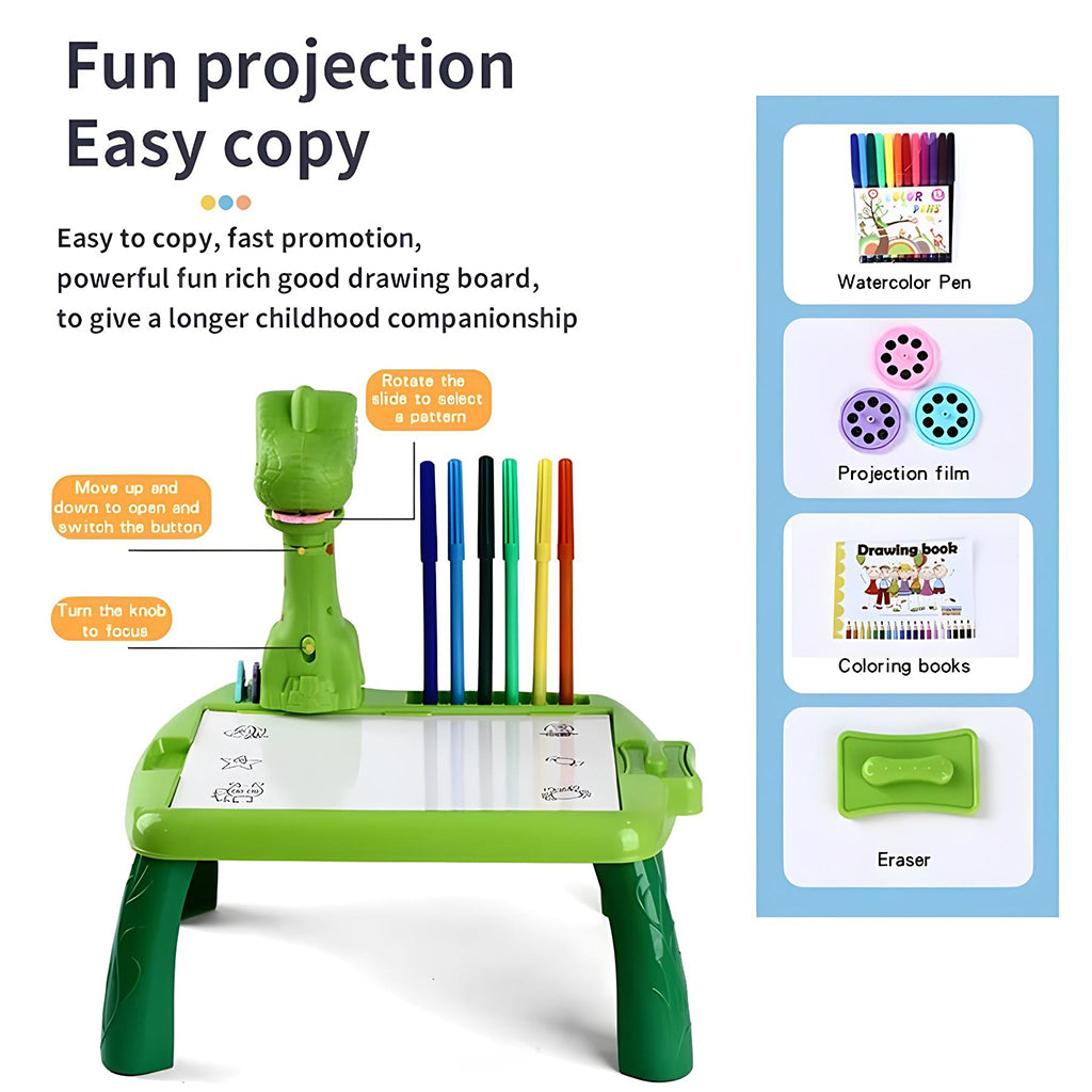 Projecteur de dessin Dino pour enfants avec 24 motifs colorés