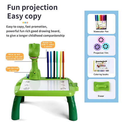 Projecteur de dessin Dino pour enfants avec 24 motifs colorés
