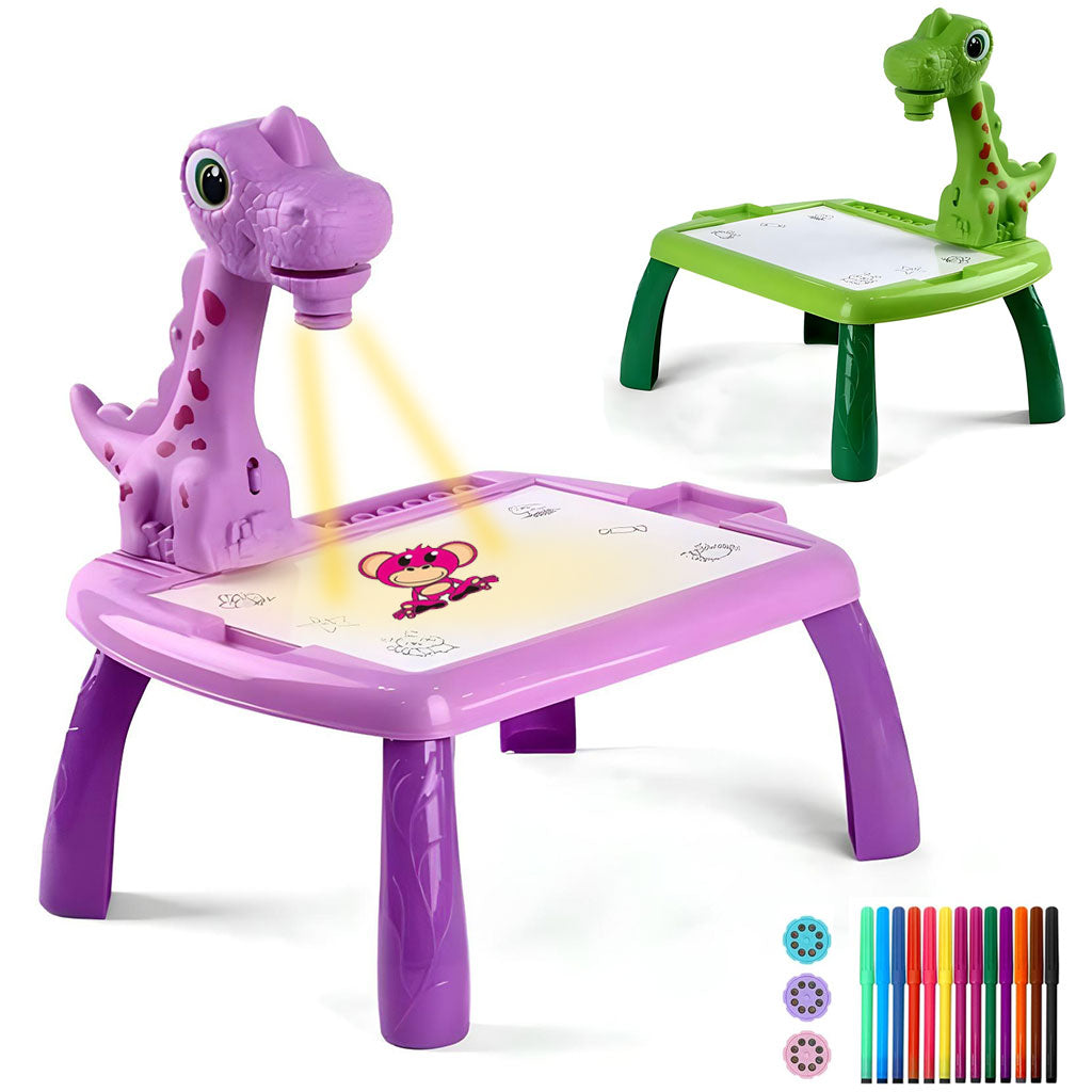 Projecteur de dessin Dino pour enfants avec 24 motifs colorés تنزوت