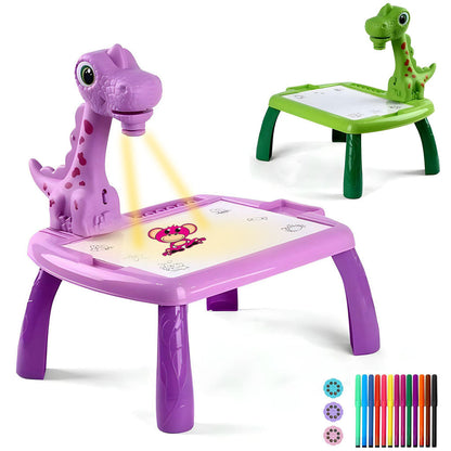 Projecteur de dessin Dino pour enfants avec 24 motifs colorés تنزوت