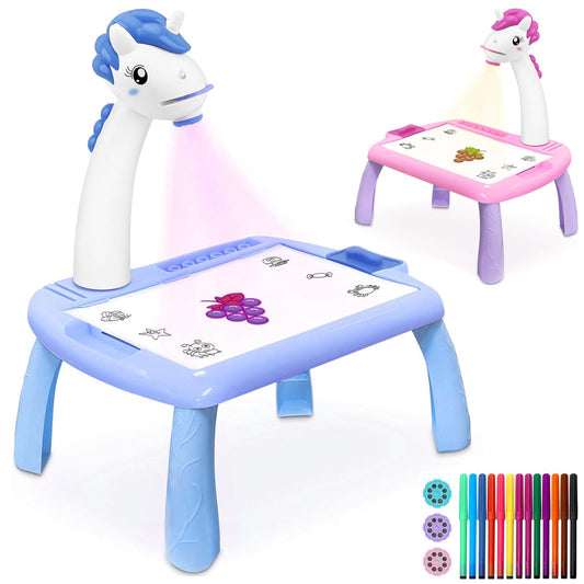 Projecteur de dessin licorne pour enfants avec 24 motifs colorés تنزوت
