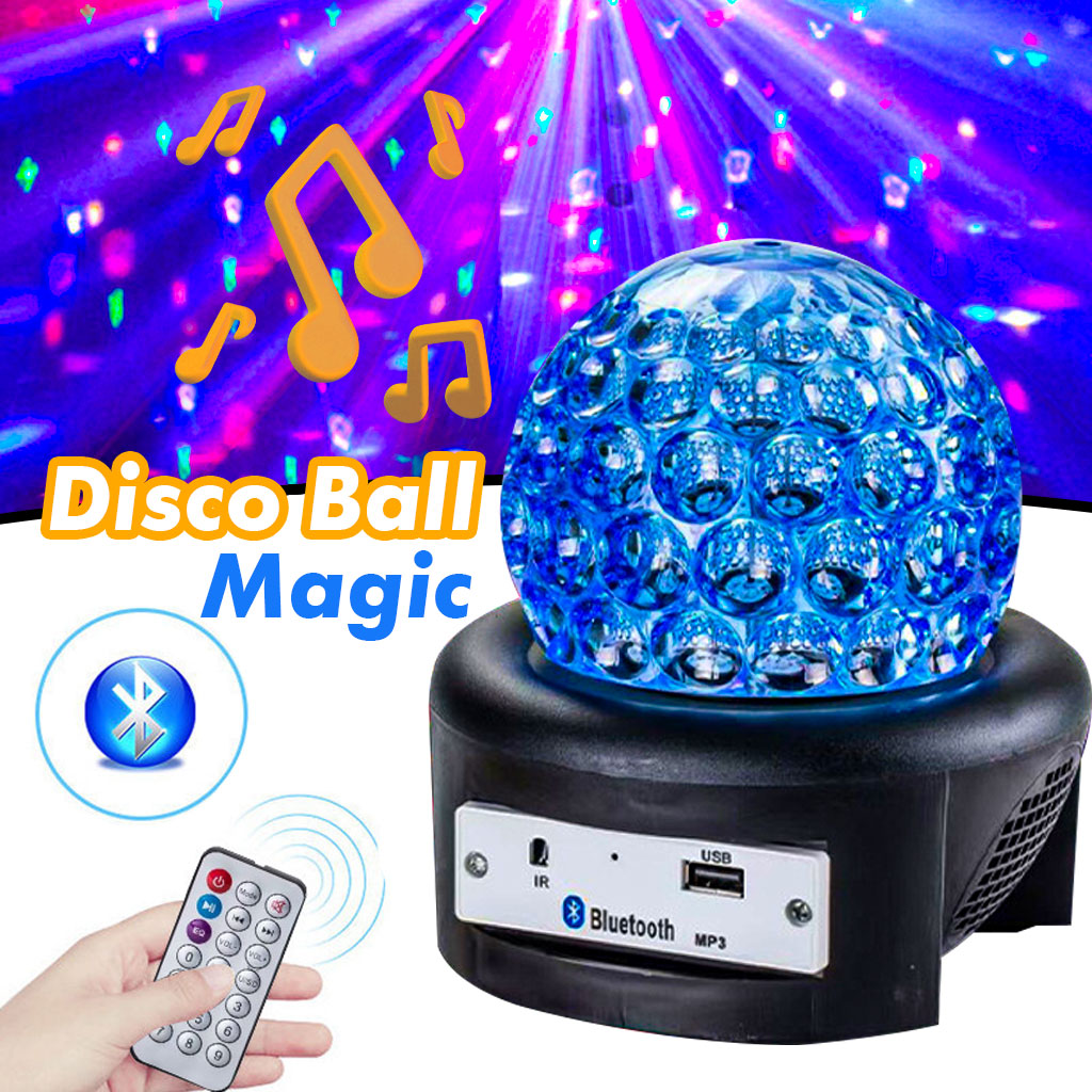 Boule magique Disco Ball haut-parleur Bluetooth, USB, colorée, rotative à 360 degrés 6 Colors