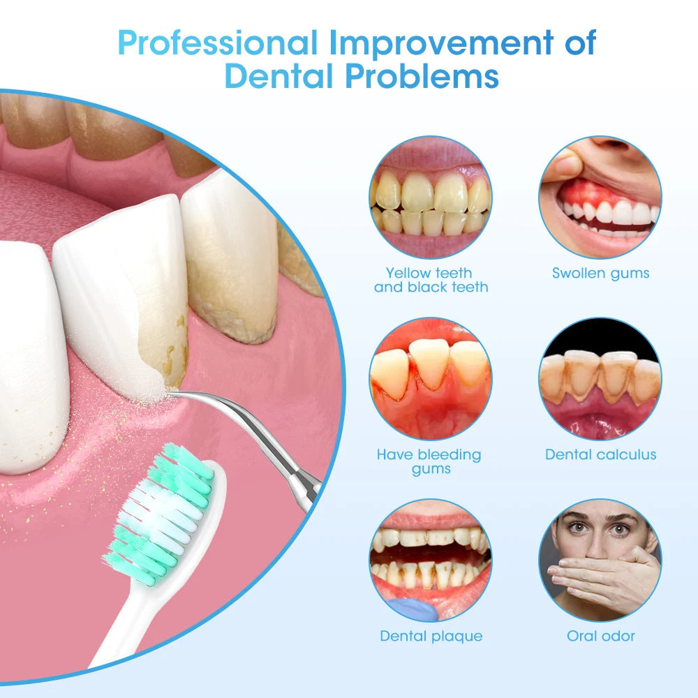 Détartreur dentaire et brosse à dents Électrique 5 Modes avec Miroir – قشارة الأسنان وفرشاة الأسنان الكهربائية 5 أوضاع مع مرآة
