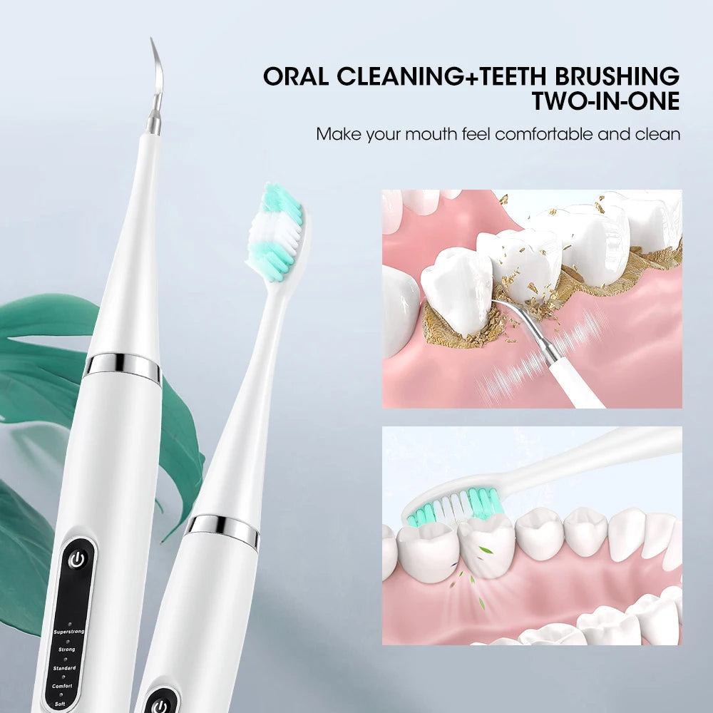 Détartreur dentaire et brosse à dents Électrique 5 Modes avec Miroir – قشارة الأسنان وفرشاة الأسنان الكهربائية 5 أوضاع مع مرآة