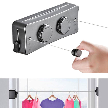 Double Corde à Linge Rétractable 2 x 5,1m en Acier Inoxydable Capacité 40KG – حبل غسيل مزدوج قابل للسحب