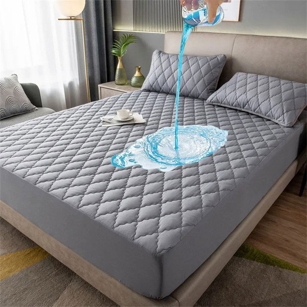 Ensemble 3Pcs Couvre-lit imperméable 2 Places Avec 2 Couvre Oreillers épais