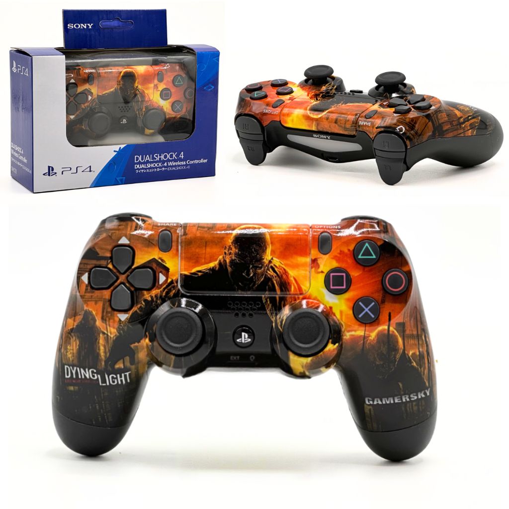 SONY DualShock Manette PS4 Sans Fil, Batterie Rechargeable (High Copy) – Edition Dying Light تنزوت