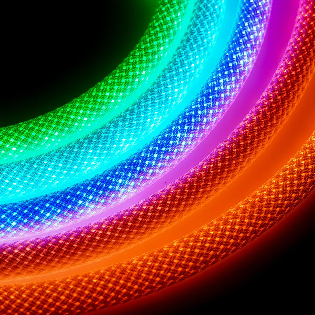Bande LED Néon RGB motif réticulaire rond à 360 degrés flexible – شريط إضاءة ملونة