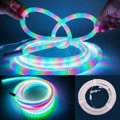 Bande LED Néon RGB motif réticulaire rond à 360 degrés flexible – شريط إضاءة ملونة
