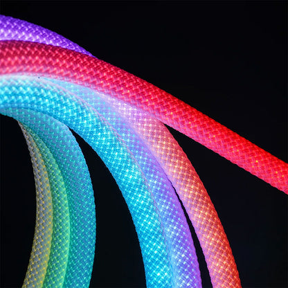 Bande LED Néon RGB motif réticulaire rond à 360 degrés flexible – شريط إضاءة ملونة