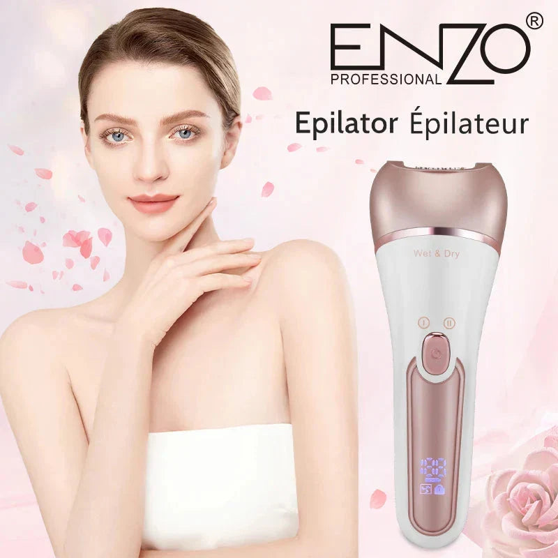 Épilateur sans fil Enzo Wet & Dry avec 10 accessoires – مزيل شعر للنساء