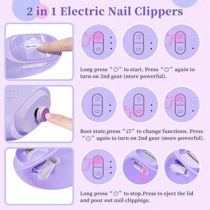 Coupe-ongles et lime à ongles électriques avec 9 têtes – جهاز قص الأظافر