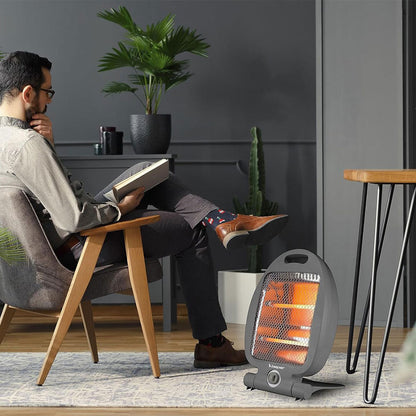 Chauffage à quartz 2 niveaux de chauffe de 800W avec Interrupteur de sécurité – مدفأة كهربائية