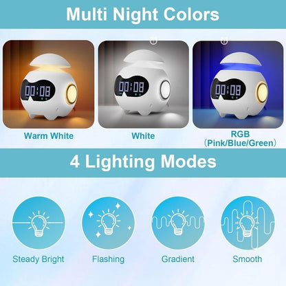 Réveil Émotionnel avec Veilleuse et Haut-Parleur Bluetooth – منبه مع ضوء ليلي ومكبر صوت بلوتوث