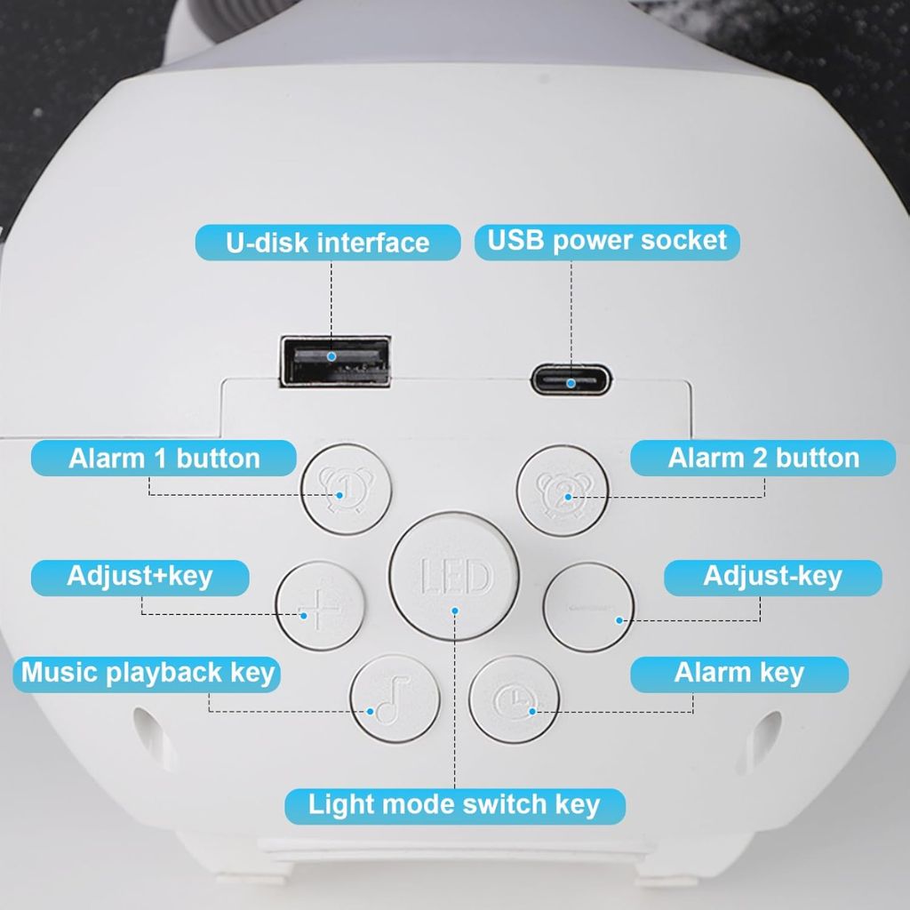 Réveil Émotionnel avec Veilleuse et Haut-Parleur Bluetooth – منبه مع ضوء ليلي ومكبر صوت بلوتوث