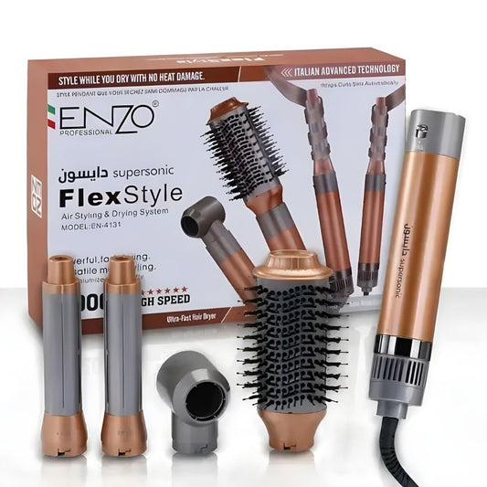 ENZO PROFESSIONAL Brosse Coiffante Multifonctionnelle 4 en 1 – فرشاة تصفيف الشعر متعددة الوظائف تنزوت