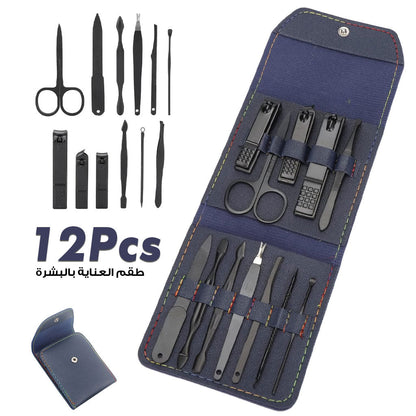 Ensembles 12 pcs de coupe-ongles professionnels en acier inoxydable تنزوت